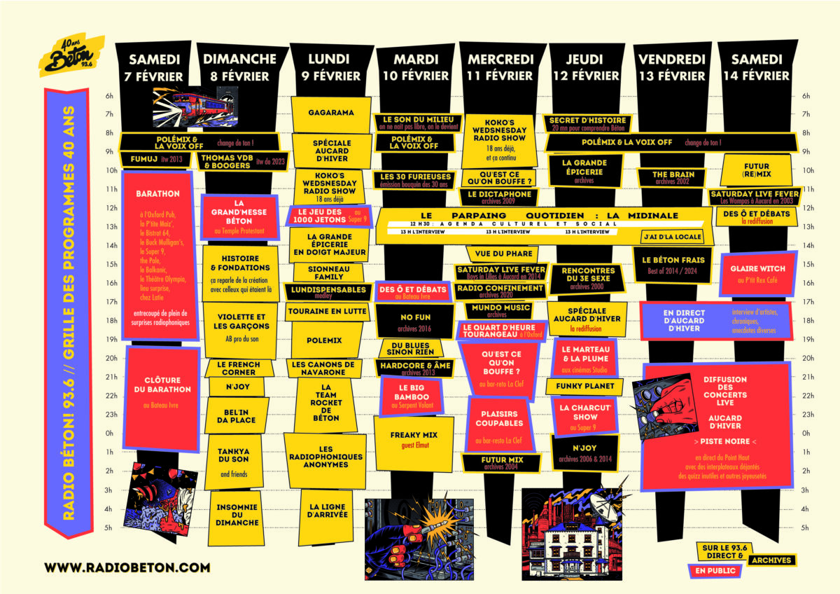 GRILLE D&rsquo;ANTENNE SPECIALE 40 ANS – du 7 au 14 Février 2026